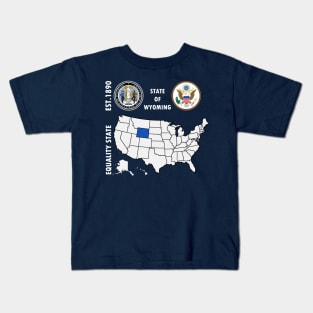 State of Wyoming Kids T-Shirt